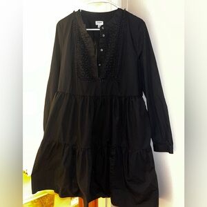 Black Detailed J. Crew Dress, size Large!